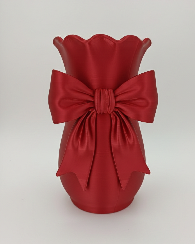 Vaso fiocco rosso metal Limited Edition in PLA