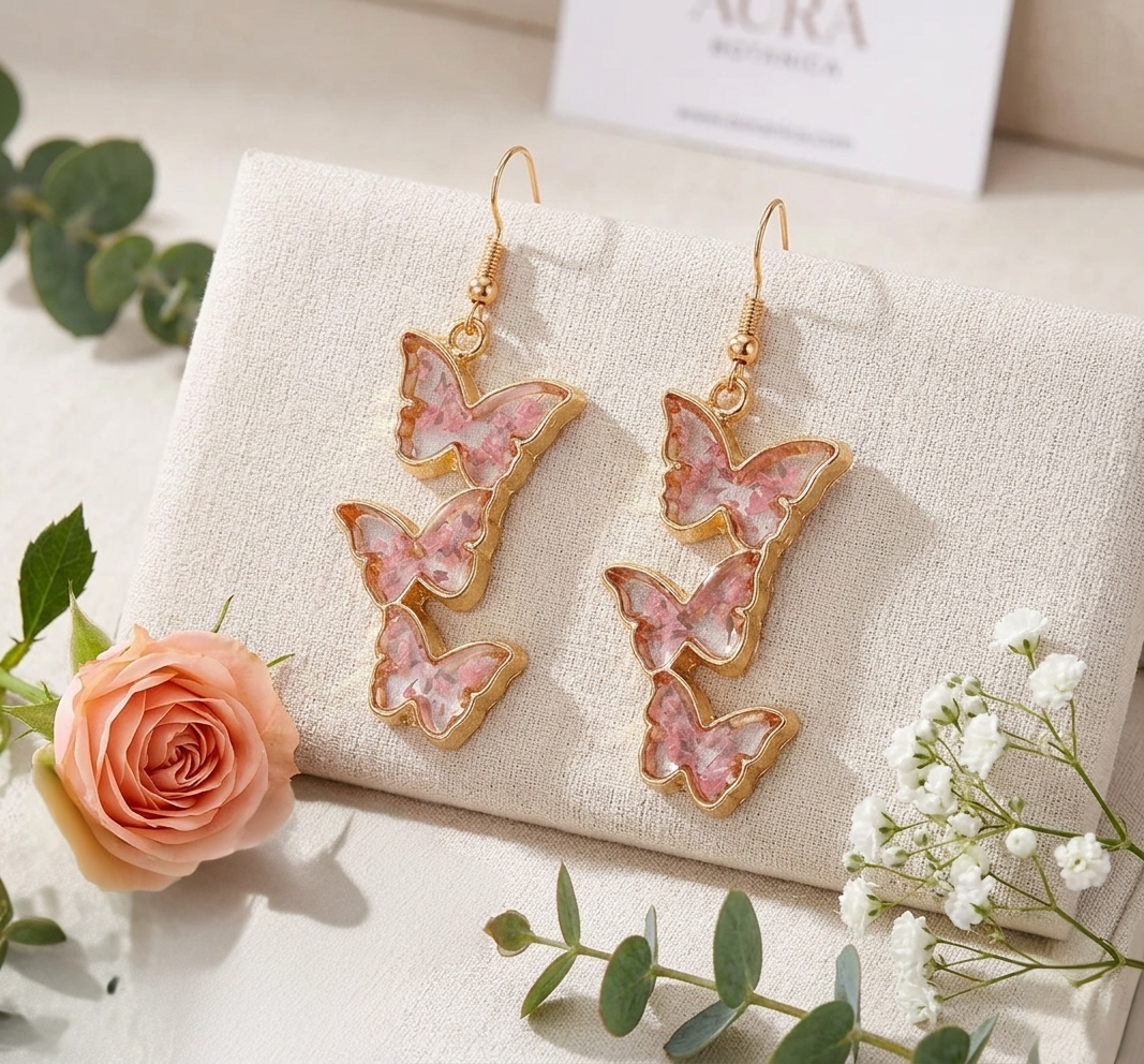Orecchini Eternal butterfly pink