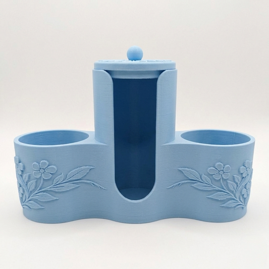 Portaoggetti bagno azzurro pastello in PLA