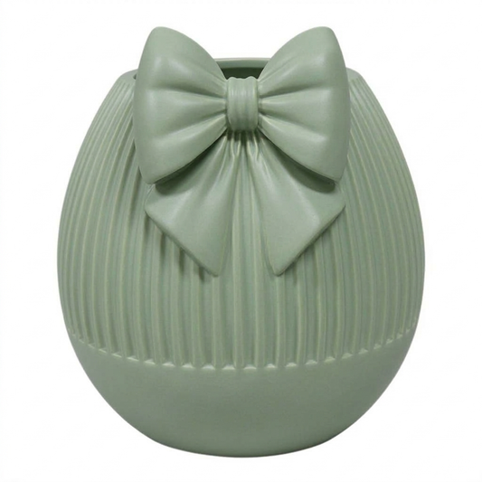 Vaso rotondo ribbon verde salvia limited edition in pla