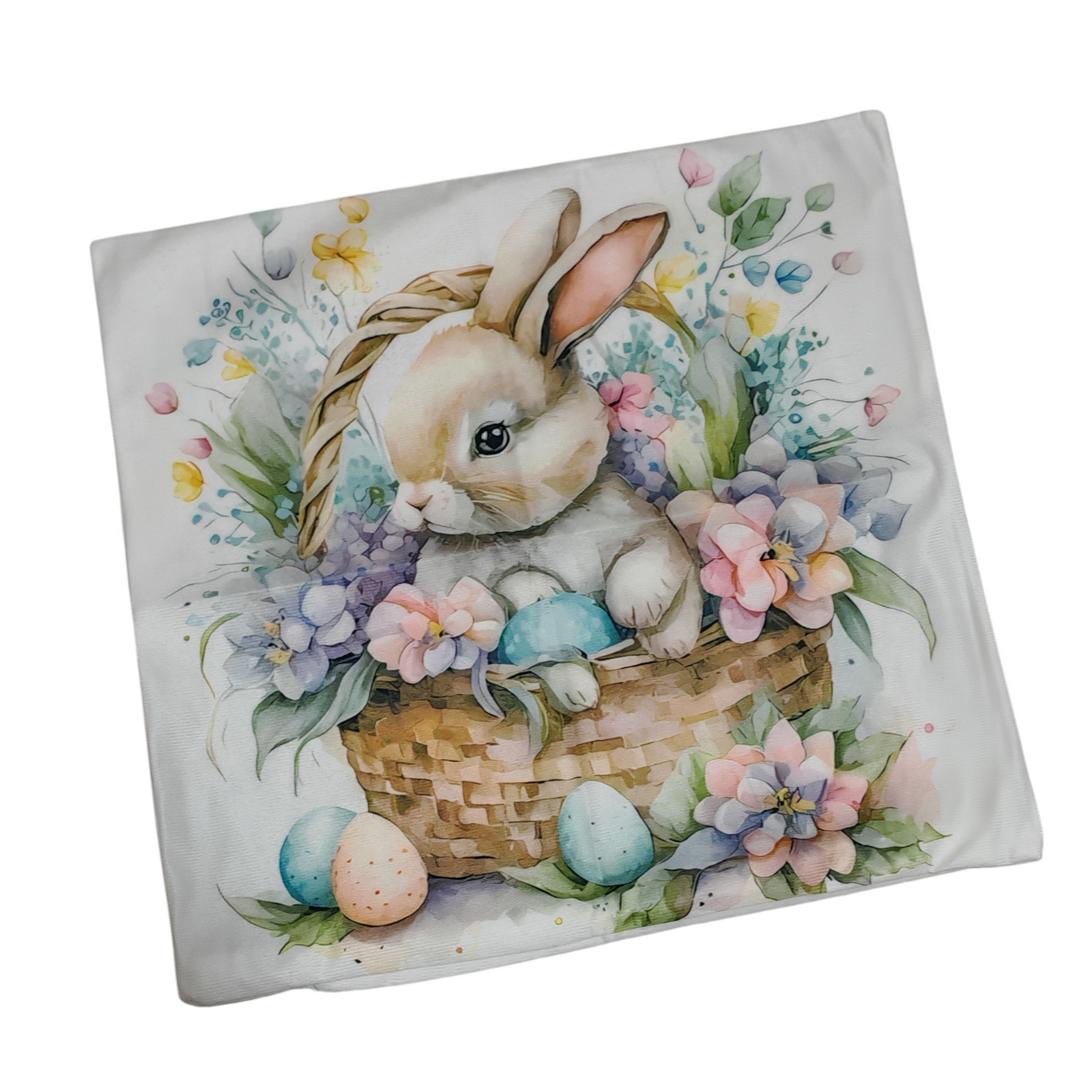 Fodera cuscino coniglietto con fiori