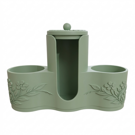 Portaoggetti bagno verde salvia Limited Edition in PLA