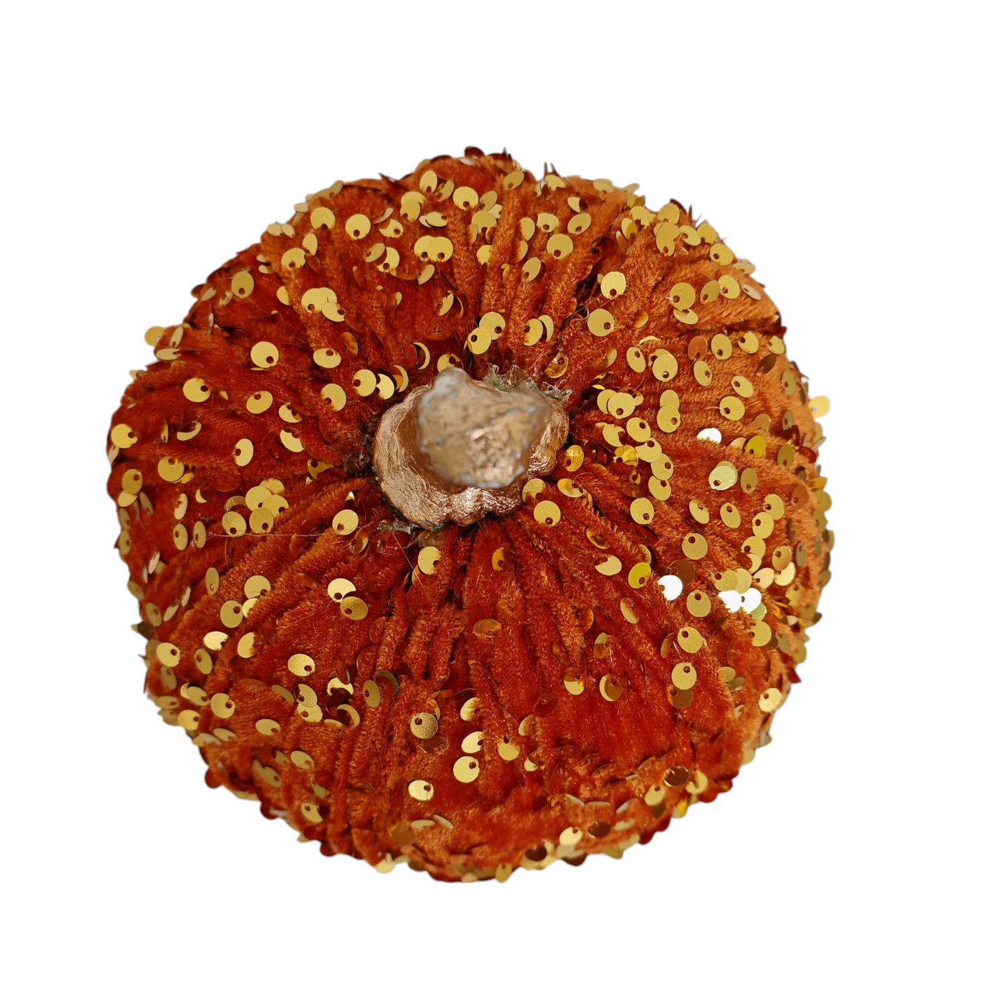 Zucca decorativa in velluto con paillettes