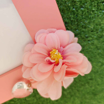 Cornice mamma in legno floral rosa