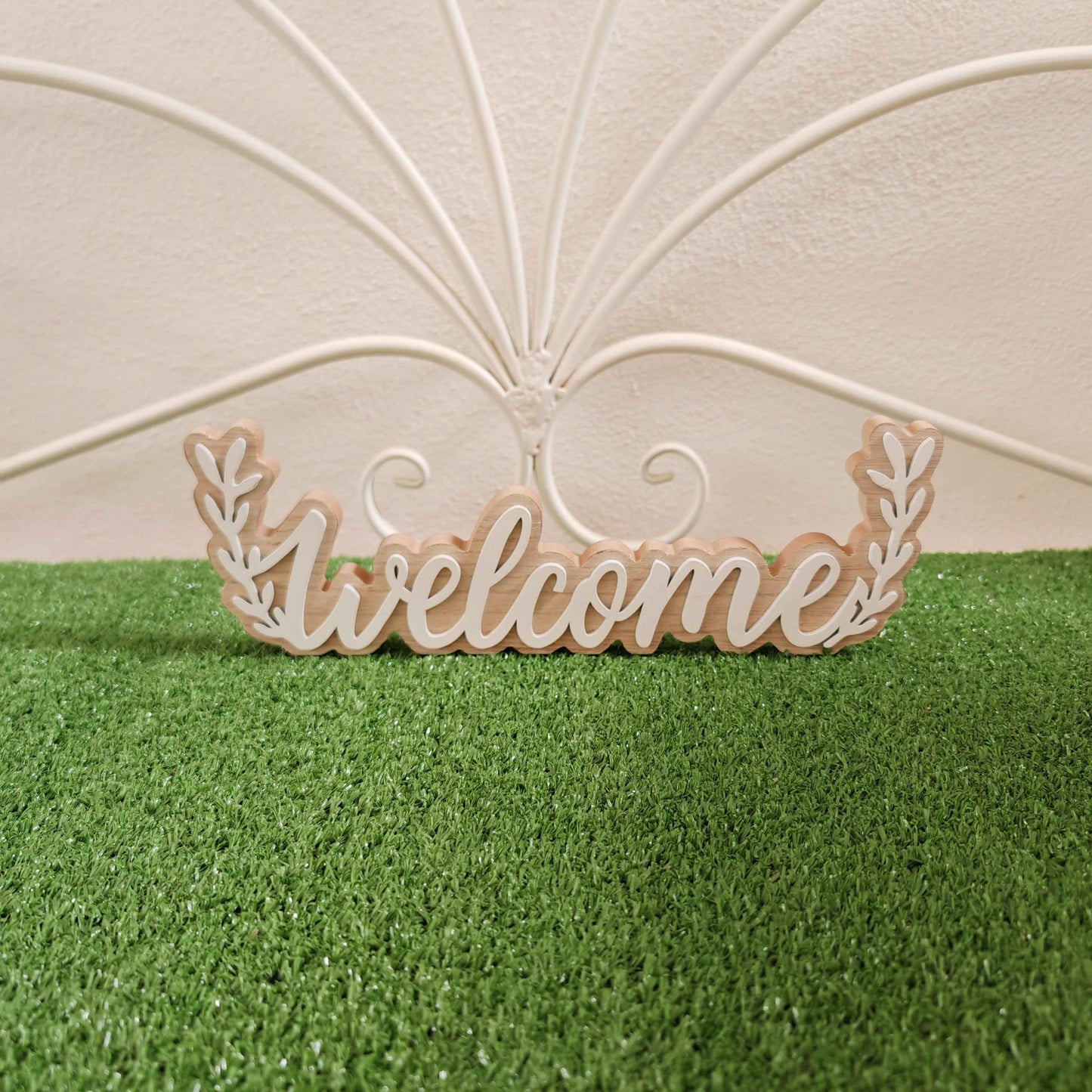 Scritta in legno Welcome