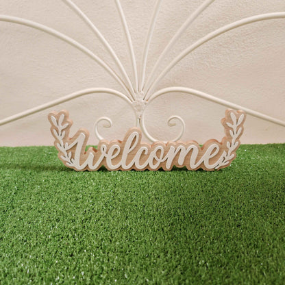Scritta in legno Welcome