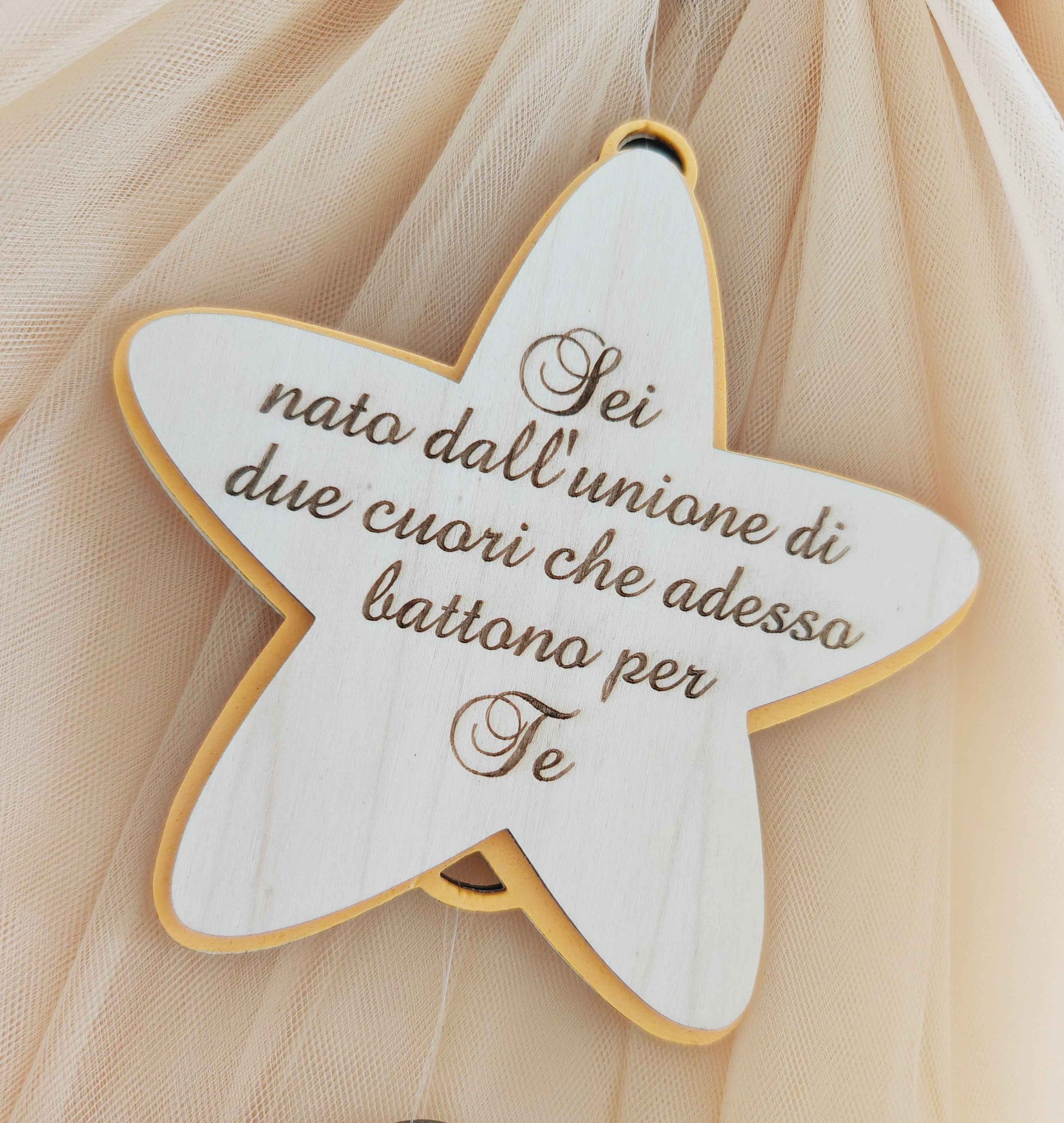 Fiocco nascita luna e stelle