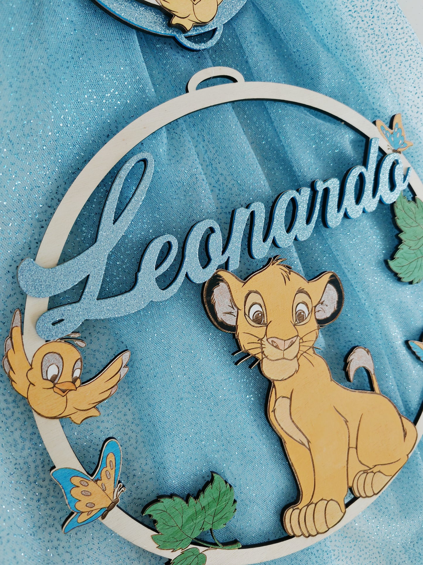 Fiocco leoncino azzurro