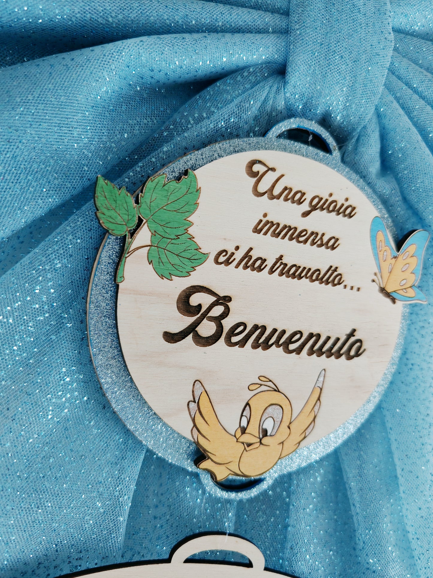 Fiocco leoncino azzurro