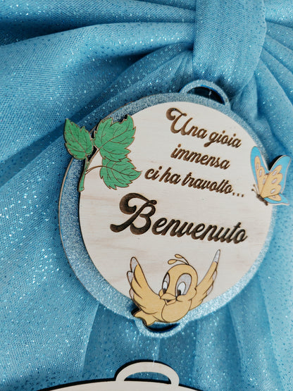 Fiocco leoncino azzurro
