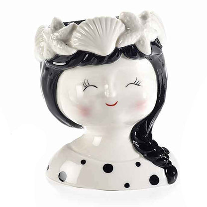 Vaso donna con conchiglie in porcellana