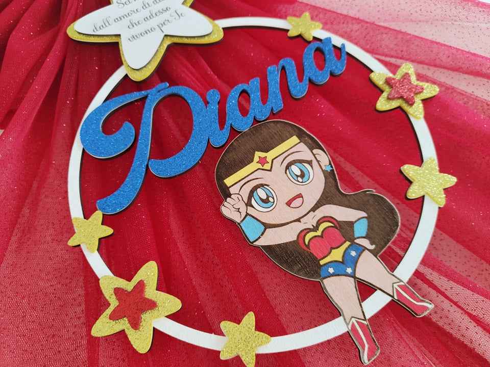 Fiocco nascita Wonder woman baby