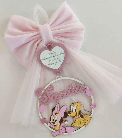 Fiocco nascita Baby Minnie & Pluto