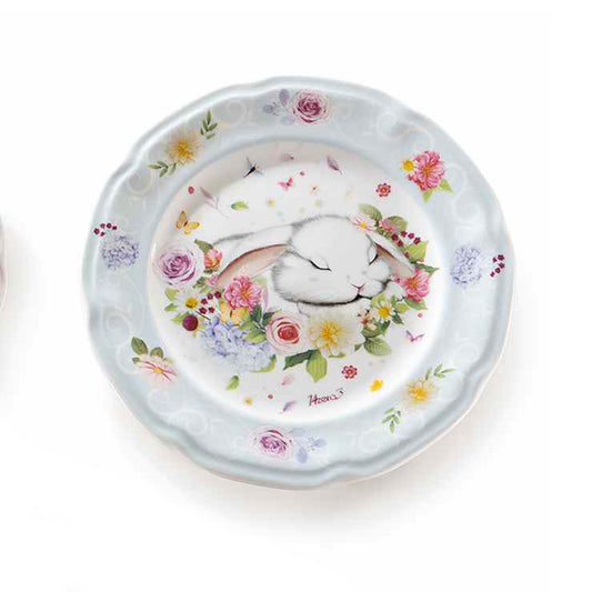 Piatto coniglietto fiori