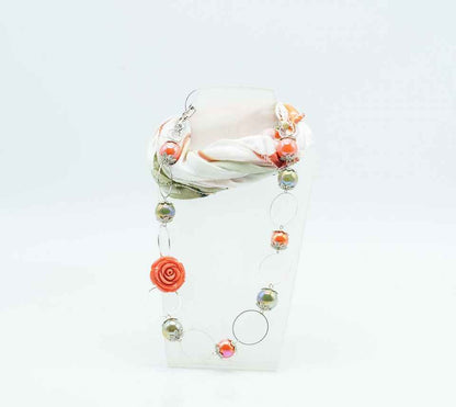 Foulard gioiello verde e arancio