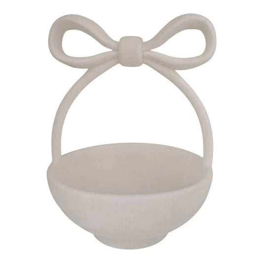 ARTICOLO CON DIFETTO Cestino ribbon porta oggetti bianca