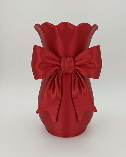 Vaso fiocco rosso metal Limited Edition in PLA