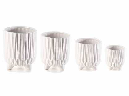 Vasi set 4 pezzi in ceramica bianca