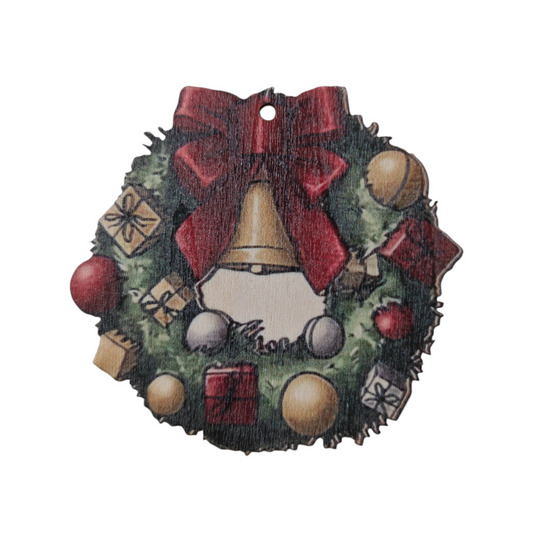 Addobbo albero in legno set 4 pezzi