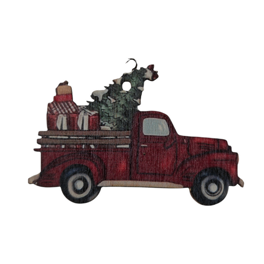 Addobbo albero in legno set 4 pezzi