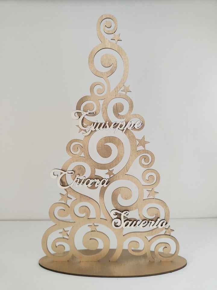 Albero in legno oro e legno naturale
