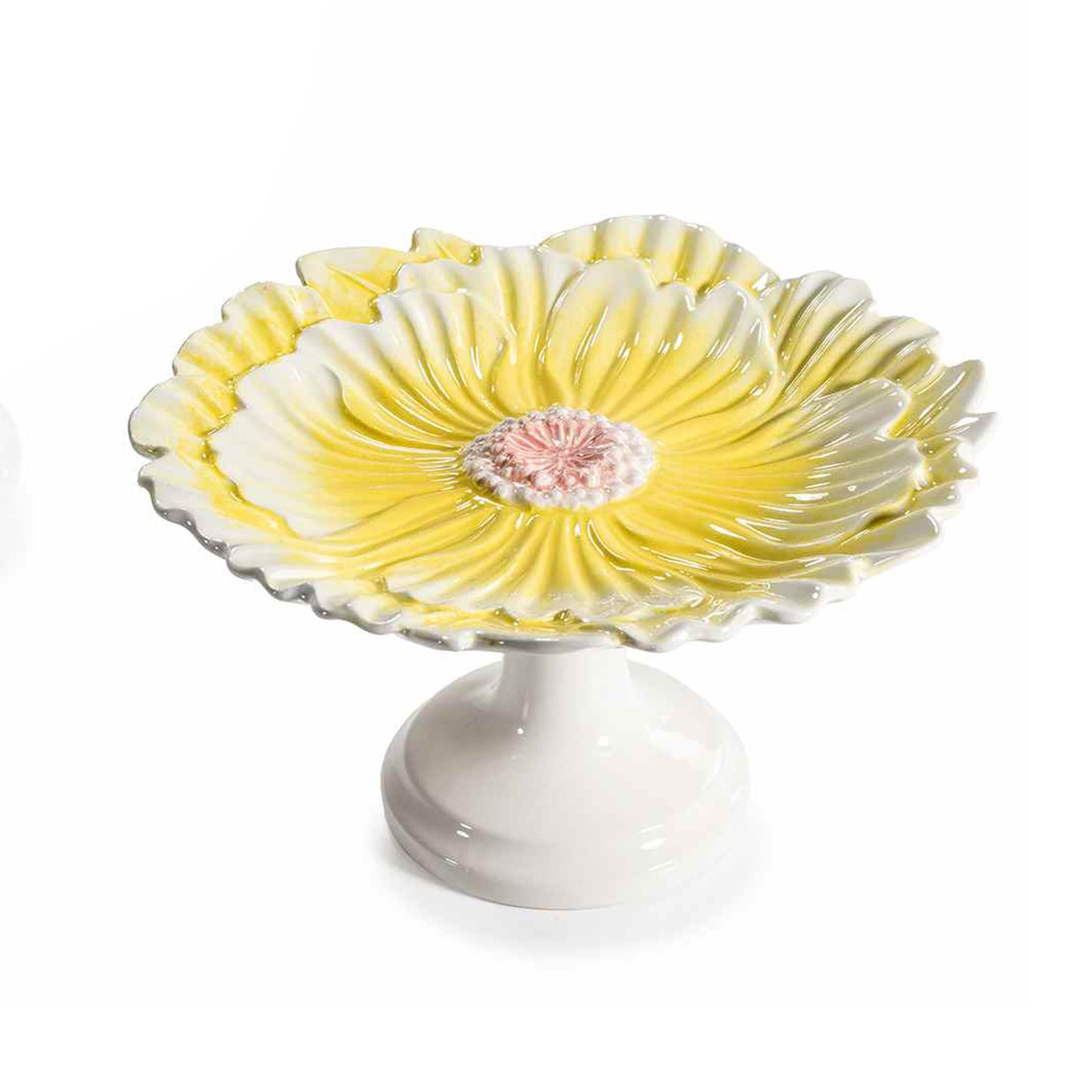 Alzatina in ceramica fiore giallo