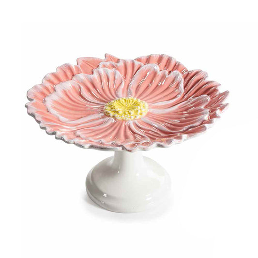 Alzatina in ceramica fiore rosa
