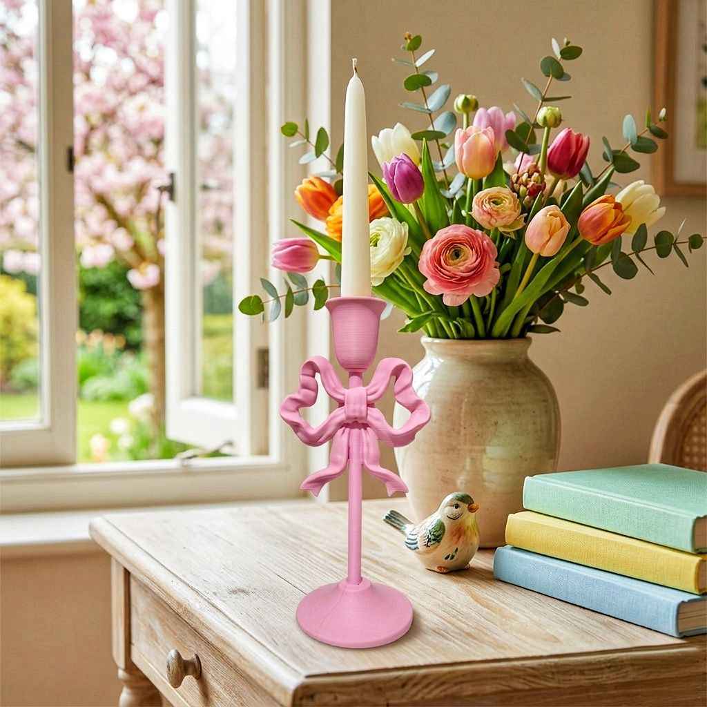 Candeliere fiocco rosa baby in PLA (Copia)