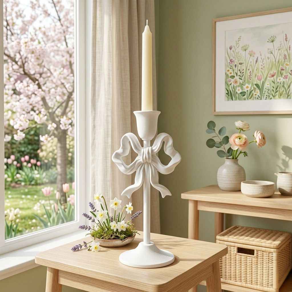 Candeliere fiocco bianco in PLA