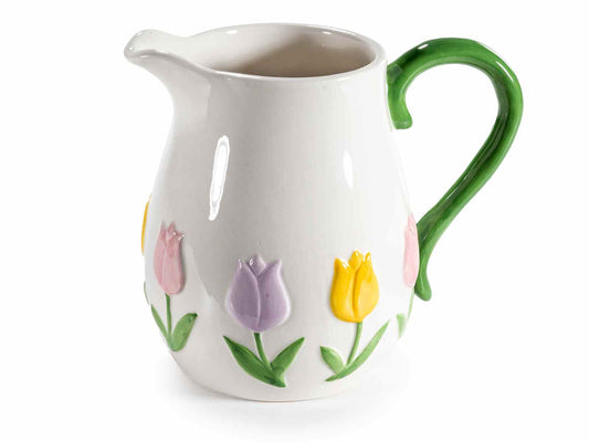 Caraffa in ceramica tulipani