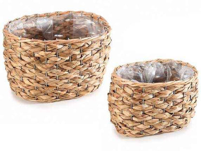 Cestini in fibra naturale set 2 pezzi