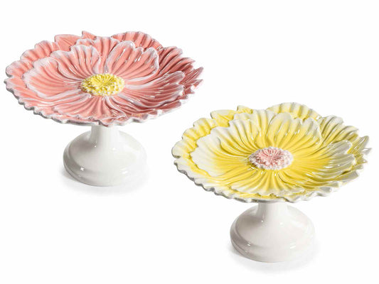 Alzatina in ceramica fiore rosa
