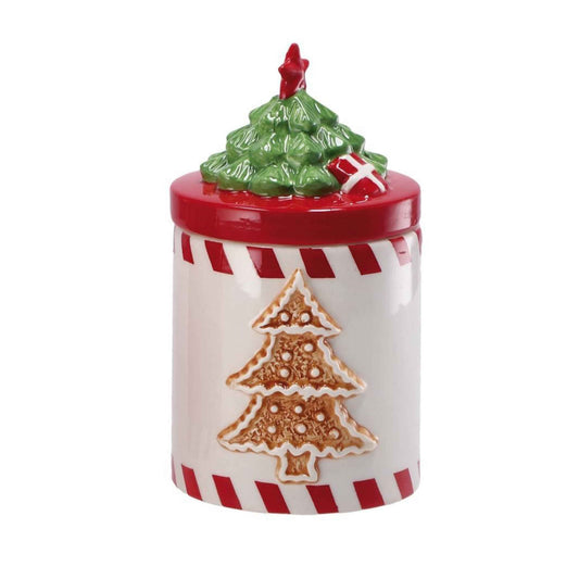 Barattolo ceramica albero bianco