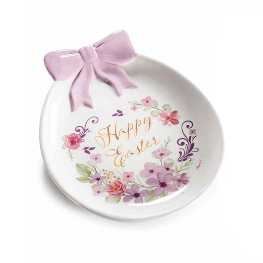 Piatto in ceramica fiocco lilla