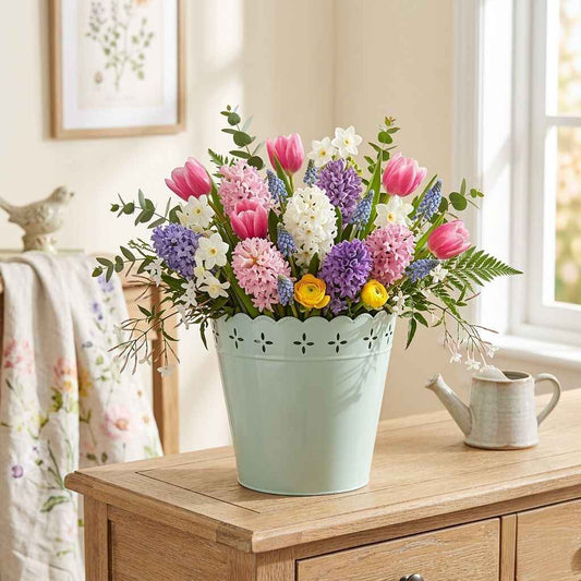Vaso in metallo tiffany traforato
