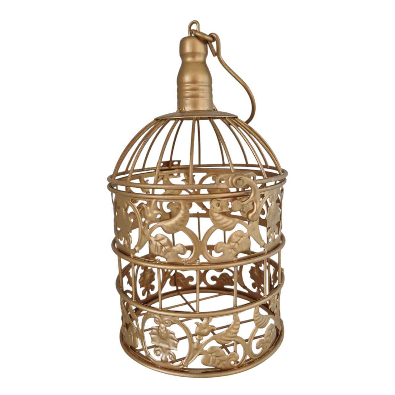 Gabbia oro portafiori/portacandela d'appendere
