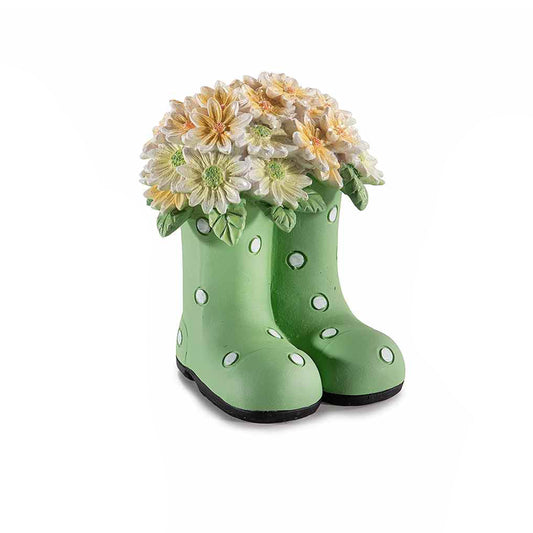 Stivali floreali in resina verde