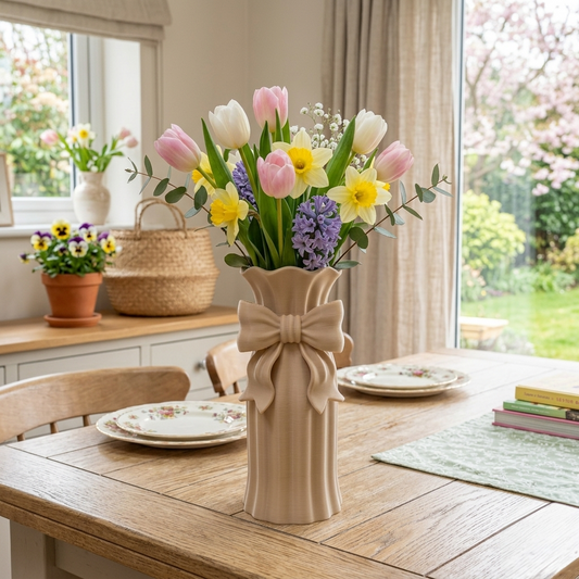 Vaso fiocco Damina beige in PLA