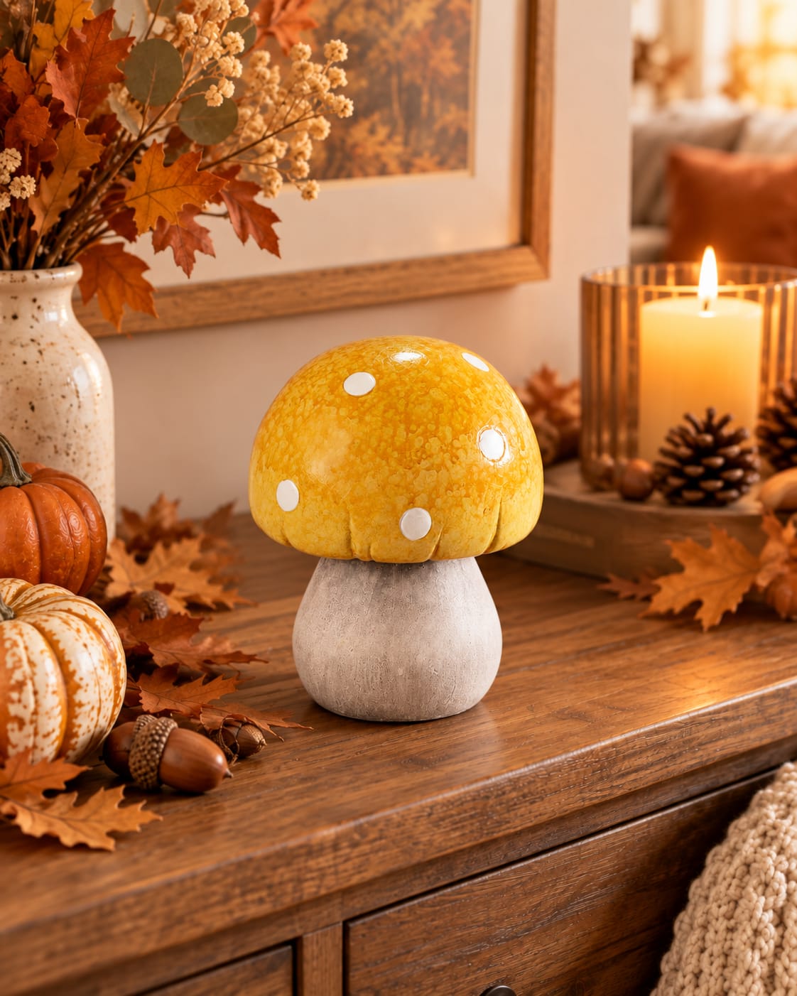 Fungo decorativo giallo