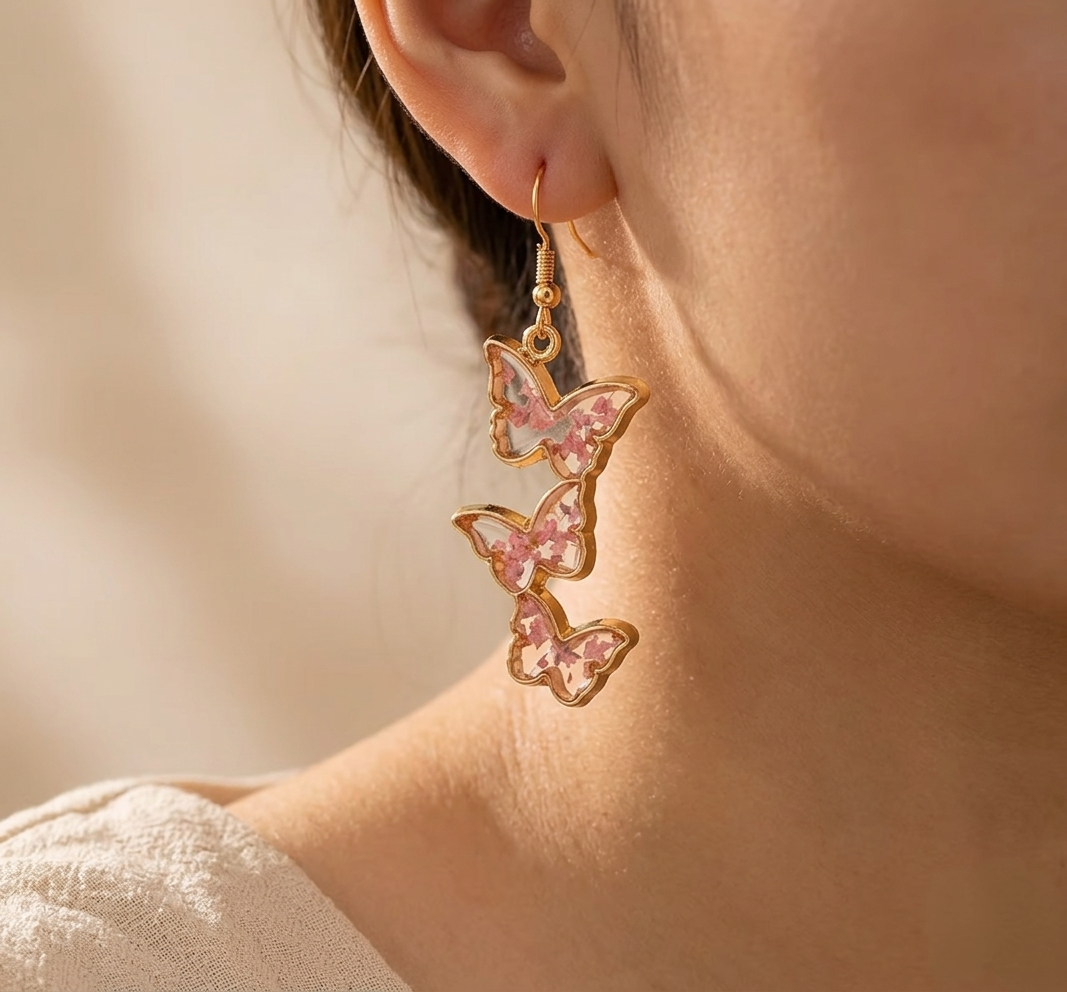 Orecchini Eternal butterfly pink