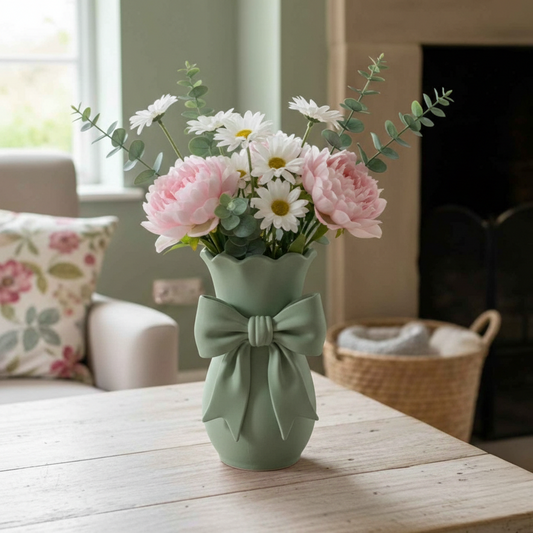 Vaso fiocco verde salvia Limited Edition in PLA