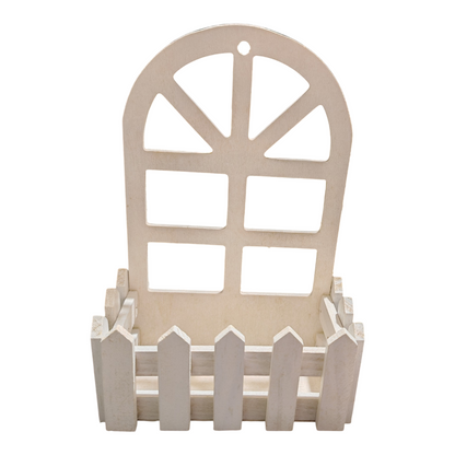Portafiori da parete bianco in legno