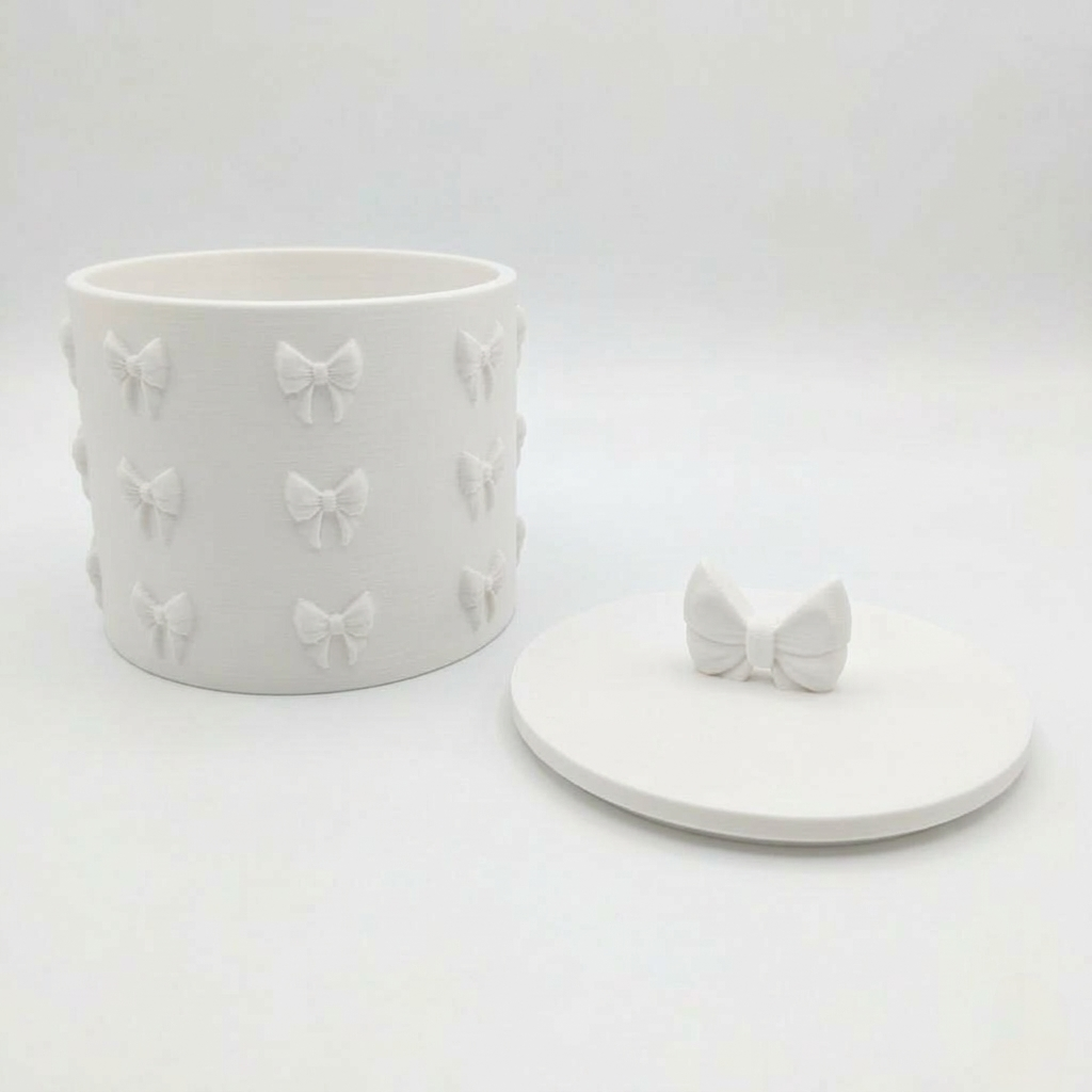 Contenitore ribbon bianco in PLA