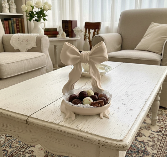 Portabijoux / portacioccolatini fiocco beige in PLA