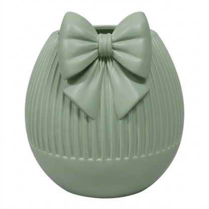 Vaso rotondo ribbon verde salvia limited edition in pla