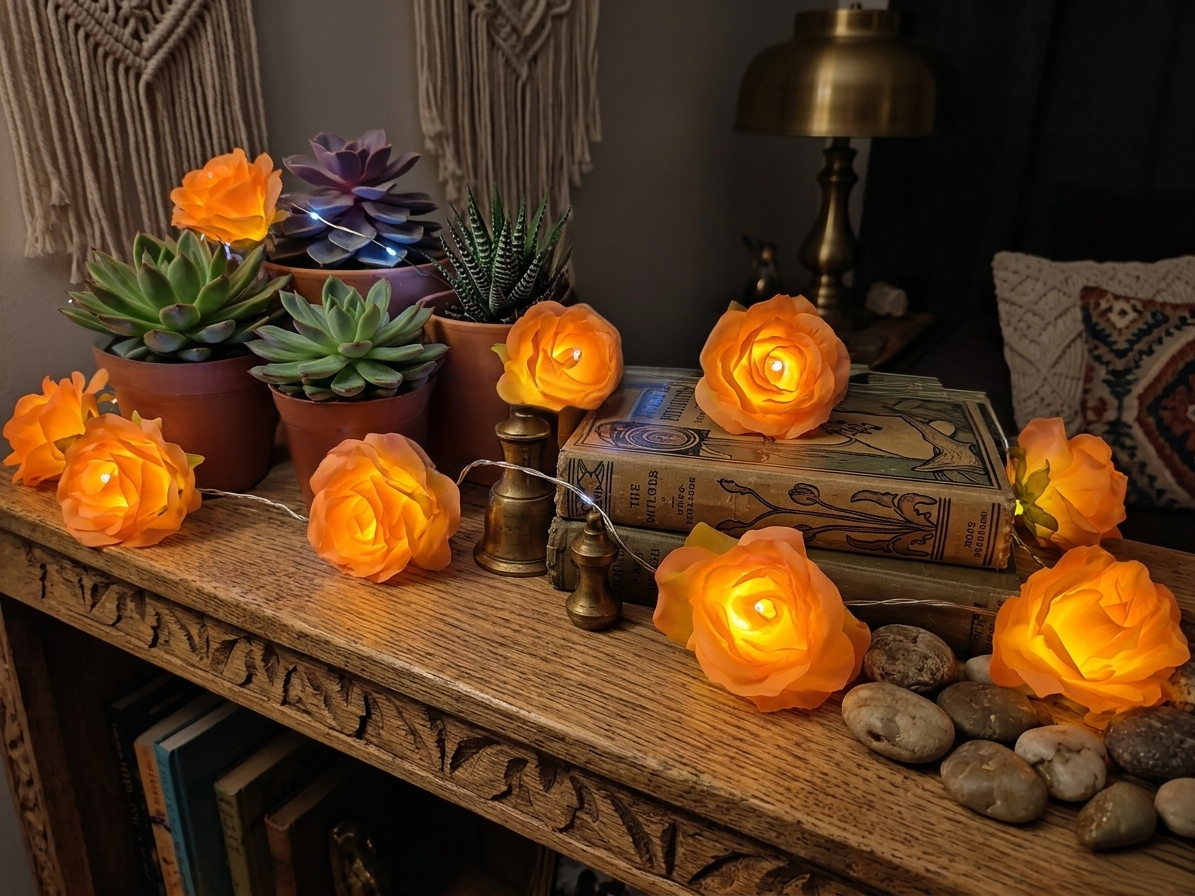 Striscia led con rose rosa