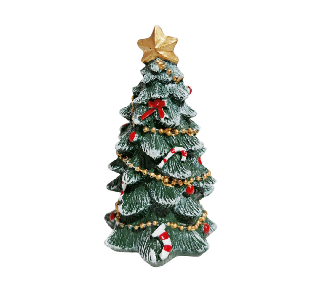 Albero piccolo in resina con decori