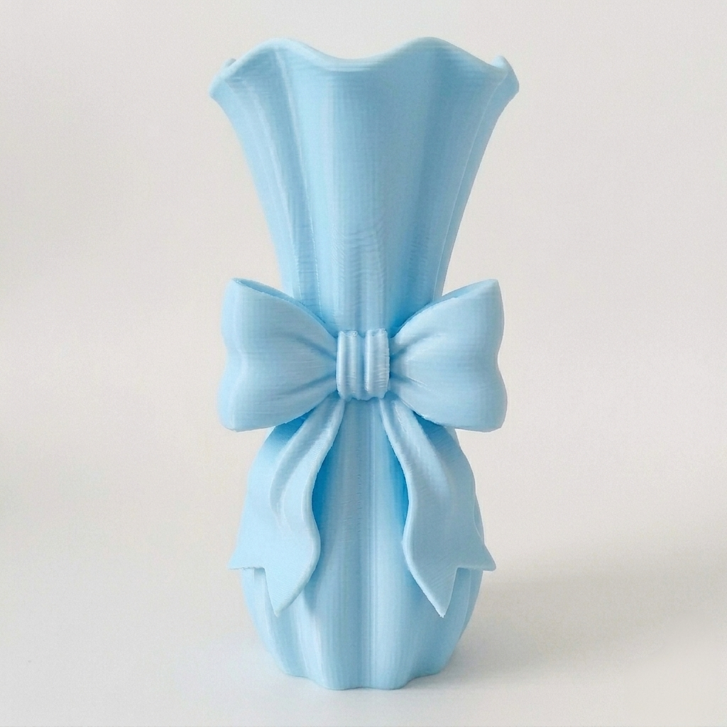 Vaso fiocco Princess azzurro pastello in PLA