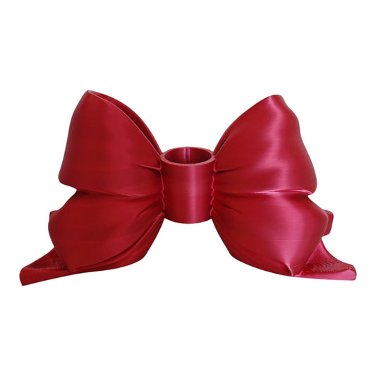 Portacandela fiocco rosso metal Limited Edition in PLA