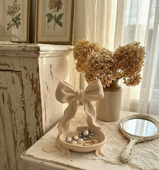 Portabijoux / portacioccolatini fiocco beige in PLA